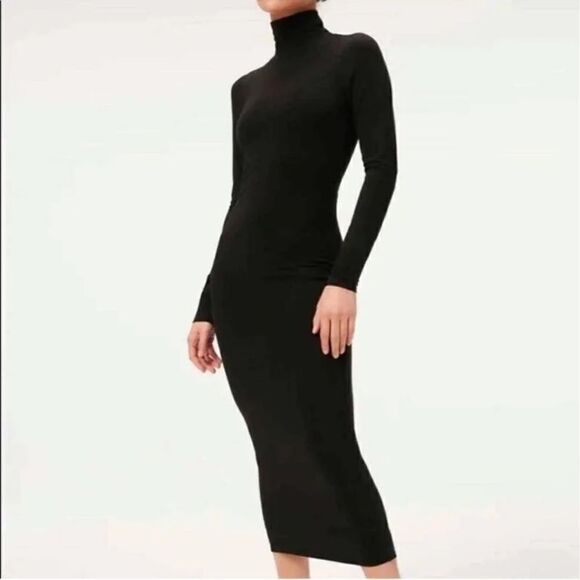 NWT Good American black midi dress Size 1 - Picture 1 of 9